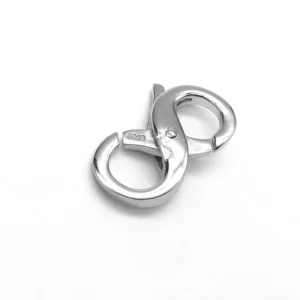 RENSINO 925 Sterling Silver Jewelry Bracelet Clasps Fashion Diy Necklace Pearl Ball Lobster Clasp Rhodium Plated Simple Button Bag