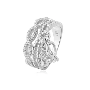 RENSINO 925 Sterling Silver Jewelry CZ Ring Women Jewelry Stacking Ring