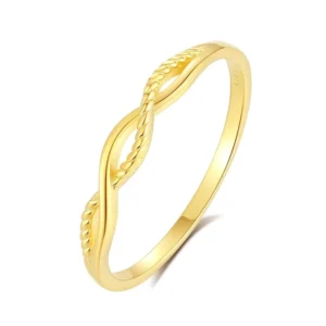 RENSINO 925 Sterling Silver Jewelry Custom Zircon Diamond 18k Glod Circle Irregular Simple Charm Rings for Wedding Party
