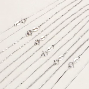 RENSINO 925 Sterling Silver Jewelry Finding Chain Pendant 6 Types 45cm