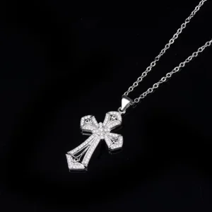 RENSINO 925 Sterling Silver Jewelry Gold plated Silver Cross Necklace Designs 30 Grams