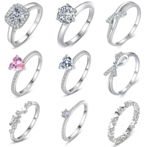 RENSINO 925 Sterling Silver Jewelry Manufacturer Zircon Rings for Women Wedding Engagement Silver Anillos