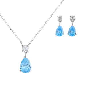 RENSINO 925 Sterling Silver Jewelry Necklace Earrings Crystal Women’s Custom Jewelry