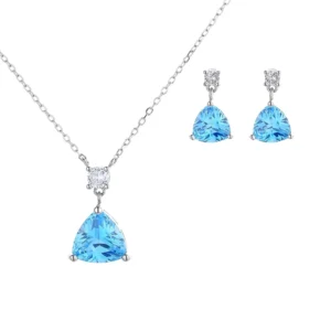 RENSINO 925 Sterling Silver Jewelry Necklace Earrings Crystal Women’s Custom Jewelry Collection
