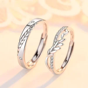 RENSINO 925 Sterling Silver Jewelry Pure Silver Couple Ring Fine Jewelry