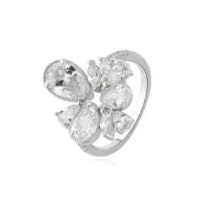RENSINO 925 Sterling Silver Jewelry Zircon Stone Silver Ring