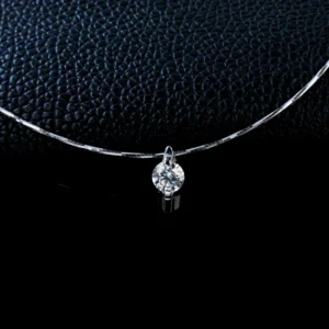RENSINO 925 Sterling Silver Lab-Grown Diamond Torques Necklace Luxury Perfect Gift for Women Holidays Special Occasion
