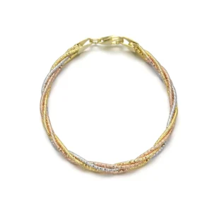 RENSINO 925 Sterling Silver Link Chain Bracelet Unique Italy Style Three Color Gold Diamond Trendy Fine Jewelry for Weddings Gifts