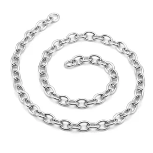 RENSINO 925 Sterling Silver Link Chain Necklace for Men and Women Princess Cut Diamond Stainless Steel Pendant
