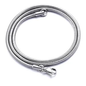 RENSINO 925 Sterling Silver Link Chain Trendy Princess Cut Diamond Fine Necklaces for Women Stainless Steel Snake Bone Design