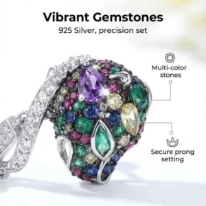 RENSINO 925 Sterling Silver Luxury Multi color Stones Diamond Hoop Secure Prong Setting Earrings for Women