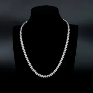 RENSINO 925 Sterling Silver Marquise Moissanite Diamond Cluster Tennis Necklace