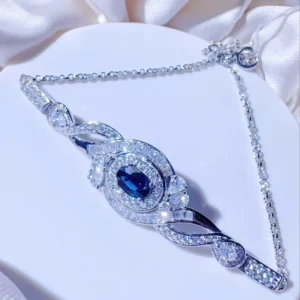 RENSINO 925 Sterling Silver Moissanite Tennis Bracelet with Brilliant Cut Micro Insert Inlay for Unisex