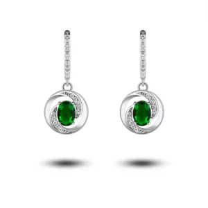 RENSINO 925 Sterling Silver Necklace And Earrings Set Round Solid Sterling Silver 925 White Cz Earrings