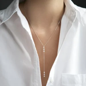 RENSINO 925 Sterling Silver Necklace with Stacked Zircon Ins Style