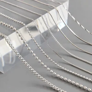 RENSINO 925 Sterling Silver Necklaces Silver Box Chain Trendy Rhodium Classic Floral Pattern Zircon for Gift Wedding Unisex