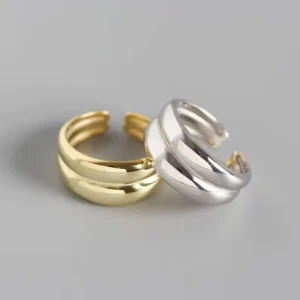 RENSINO 925 Sterling Silver Opening Rings for Women New Fashion Simple Smooth Round Handmade Ring Party Jewelry Gifts
