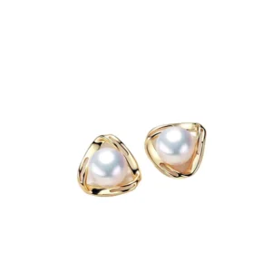 RENSINO 925 Sterling Silver Pearl Earrings Natural Freshwater Pearl Earrings