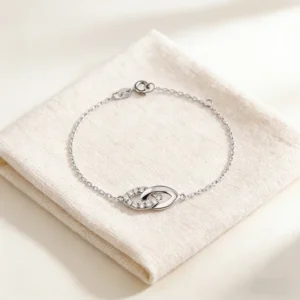 RENSINO 925 Sterling Silver Platinum Plated Chain & Link Bracelet With Zircon For Women’s Wedding Party Gift Occasions