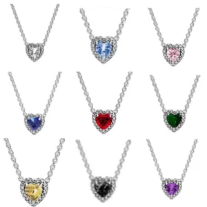 RENSINO 925 Sterling Silver Rhodium Plated Women’s Triangle Pendant Necklace Rainbow Topaz 45cm Box Chain Trendy Gifts