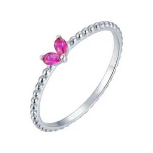 RENSINO 925 Sterling Silver Ring Heart Shaped Zircon Jewelry Eternity Ring