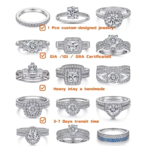 RENSINO 925 Sterling Silver Ring Rhodium Plated Tarnish Resistant Suitable for Weddings Engagements and Promise Rings In Stock