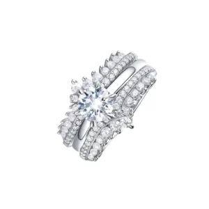 RENSINO 925 Sterling Silver Ring Set for Gift