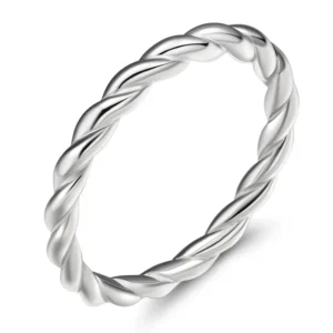 RENSINO 925 Sterling Silver Rings Wedding Engagement Bands Twine Women Rings Spiral Design Valentine’s Day Present FashionJewelry