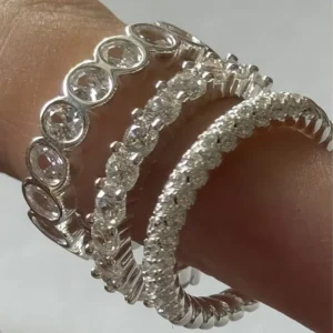 RENSINO 925 Sterling Silver Rings for Ladies Adjustable 925 Silver Rings Set Fine Jewelry Rings Fine Jewelry
