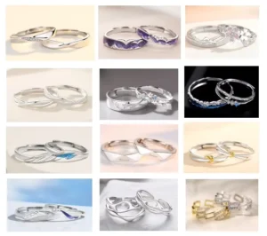 RENSINO 925 Sterling Silver Rings for Women Girls Fashion Promise Ring Jewelry Mens Ring Couples Valentine Day Gift