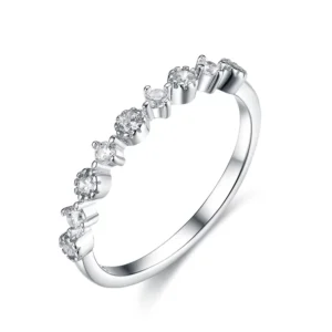 RENSINO 925 Sterling Silver Romantic Women’s Wedding Ring with Topaz Flower Design Engagement Jewelry