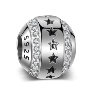 RENSINO 925 Sterling Silver Round CZ Pendants Charms for Jewelry Making