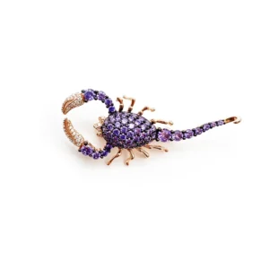 RENSINO 925 Sterling Silver Scorpion Brooch Pins Edgy Trendy Statement Jewelry for Wedding & Gift