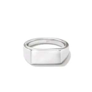 RENSINO 925 Sterling Silver Simpel Signet Ring For Men