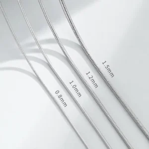 RENSINO 925 Sterling Silver Snake Basic Chain Necklace Fashionable Classic Fine Jewelry for Women Jewellery Making Chains Accessories
