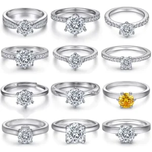 RENSINO 925 Sterling Silver Solid Genuine Cz Diamond Wedding Rings for Women Engagement Fashion Jewelry