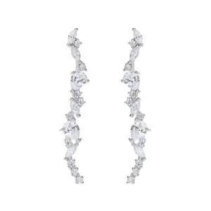 RENSINO 925 Sterling Silver Stud Earrings for Women Trendy Flower Zircon Shape for Parties and Anniversaries