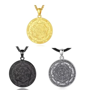 RENSINO 925 Sterling Silver Tetragrammaton Protection Seal Seven Archangel Saint Michael Religious Necklace Wedding Anniversary