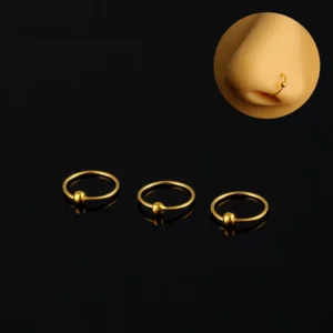RENSINO 925 Sterling Silver Trendy Nose Ring Studs Piercing Ball Hoop Helix Earring Cartilage Body Jewelry Wedding Gift