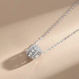 RENSINO 925 Sterling Silver Waist Necklace for Women European and American Style Micro Set Diamond Pendant Necklaces