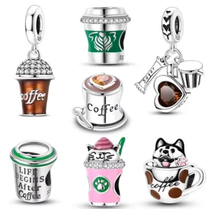 RENSINO 925 Sterling Silver Zircon Bead Charm Coffer Cup Pendant Fit Bracelet Women DIY Accessories Jewelry Gift