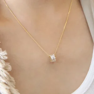 RENSINO 925 Sterling Silver Zircon Crown Necklaces Pendant Fashion Sterling Silver Jewelry Statement for Women Bijoux