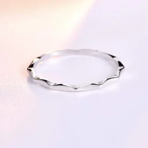 RENSINO 925 Sterling Silver Zircon Eternity Ring Solid Thin Stackable Engagement Anniversary Wedding Party Rhodium Plated Fine