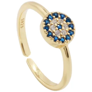 RENSINO 925 Sterling Silver Zircon Evil Eyes Ring Open Rings For Women Fashion Jewelry
