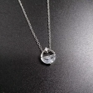 RENSINO 925 Sterling Silver Zircon Necklace Pendants for Women Rhodium Plated Cute Style for Wedding or Engagement Festival Gift