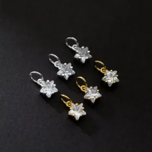 RENSINO 925 Sterling Silver Zircon Star Fashion Jewelry Pendants & Charms for Women
