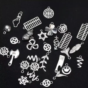 RENSINO A2923 High Quality Cute Small Sterling Silver Charm Pendant Flower Leaf Necklace Charm for Jewelry Making