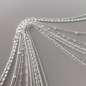 RENSINO A3141 Sterling Silver Necklace Chain Finished Multi S925 Silver Chain for Jewelry Diy Making