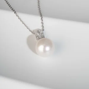 RENSINO AAA Akoya Pearl Necklace 925 Silver Natural Seawater Pearl Necklace