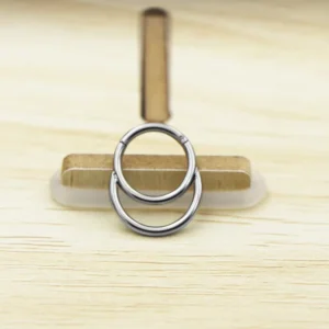 RENSINO ASTM F 316L Gold Plated Stainless Steel Double Line Septum Clicker Nose Ring Piercing Jewelry Men’s Punk Style